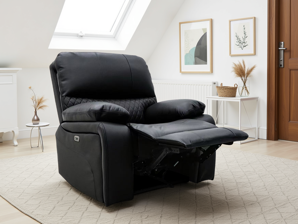 Orla Electric Recliner Sofa Black 3+2+1 Set