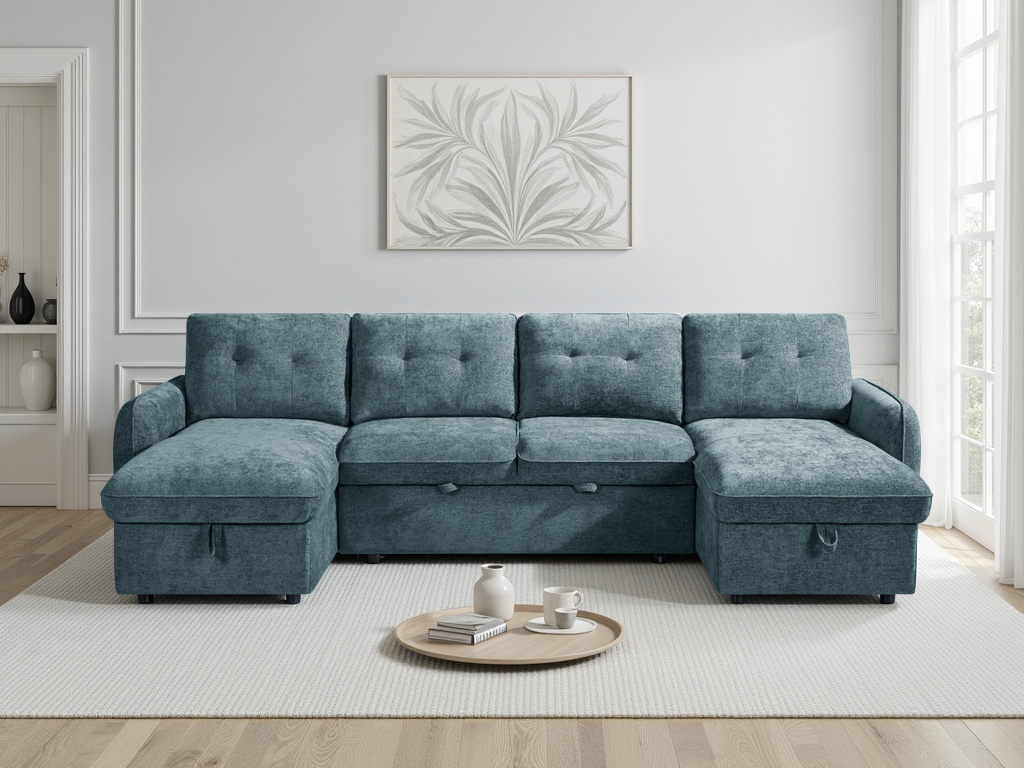 Moscow Sofabed Blue U Shape Corner