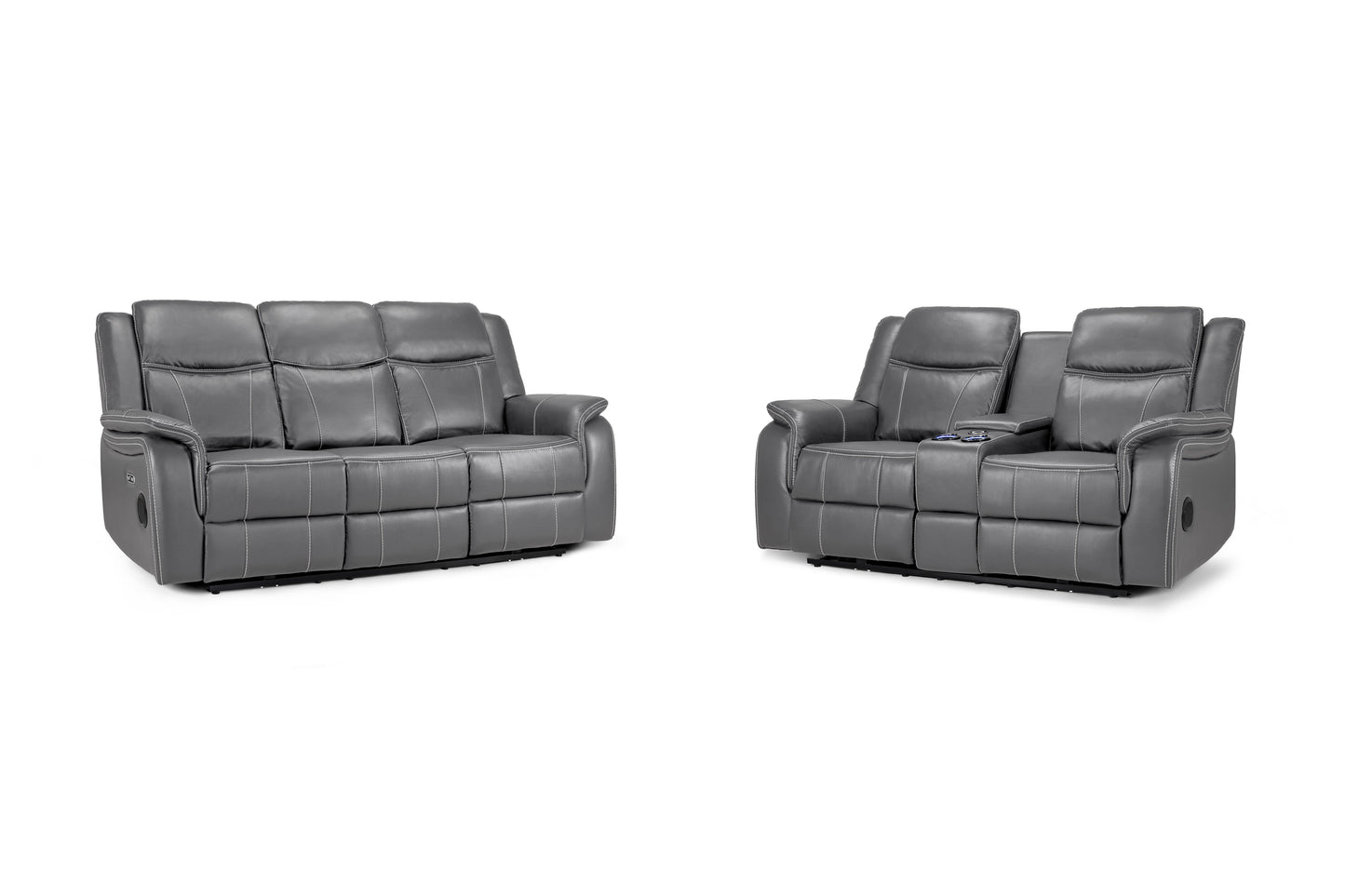 Galaxy Tech Electric Recliner Sofa Grey 3+2 Set