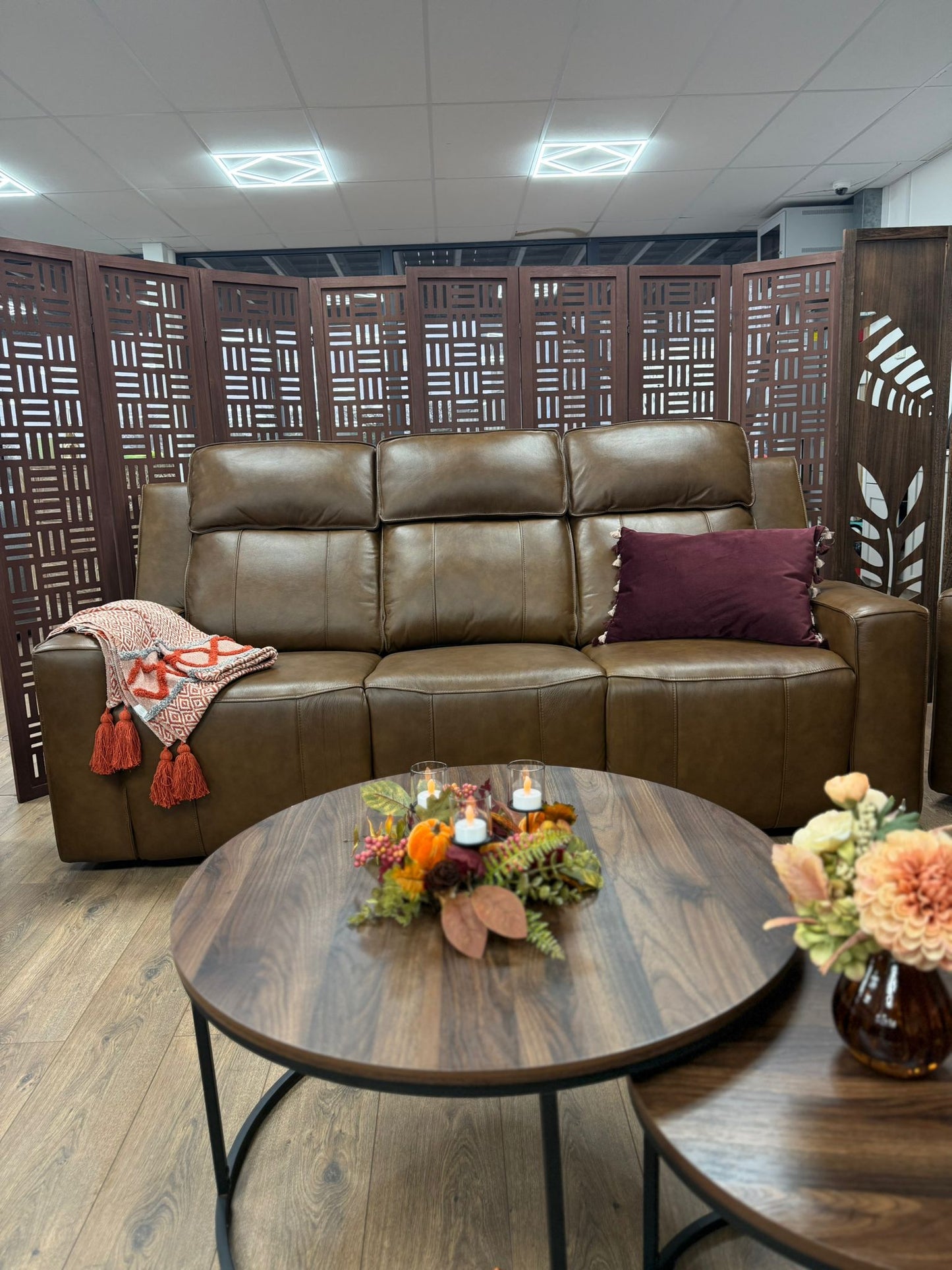 Barcelona Electric Recliner Sofa Brown 3+2 Set