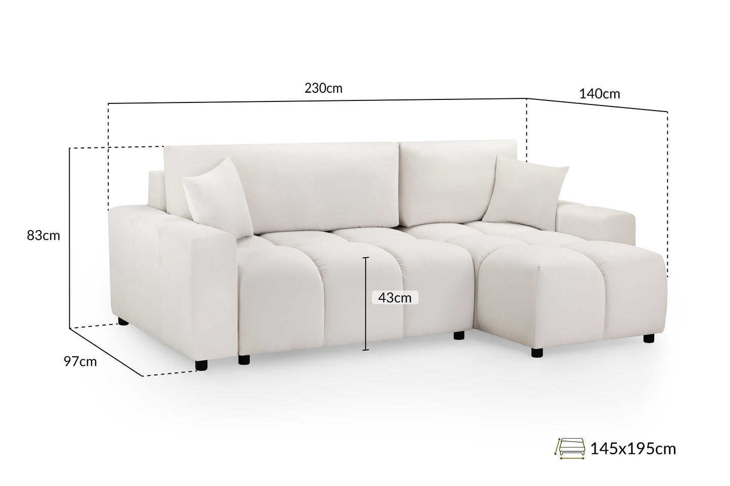 Luki Sofabed Beige Universal Corner