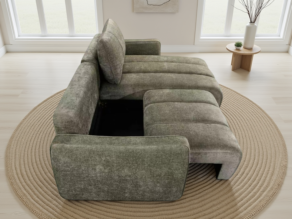 Portland Universal Corner Sofabed Green