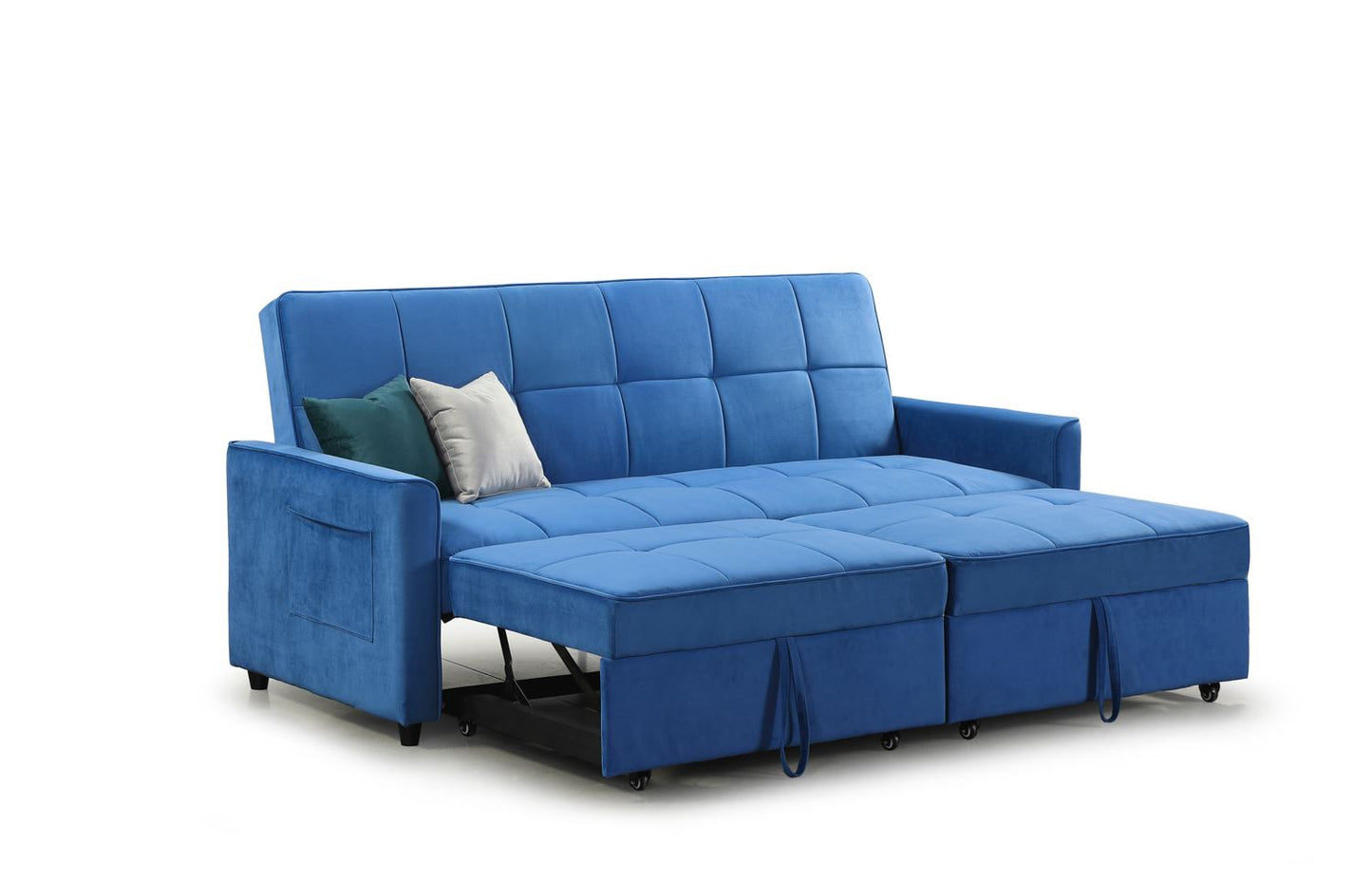 Elegance Sofabed Plush Blue 3 Seater