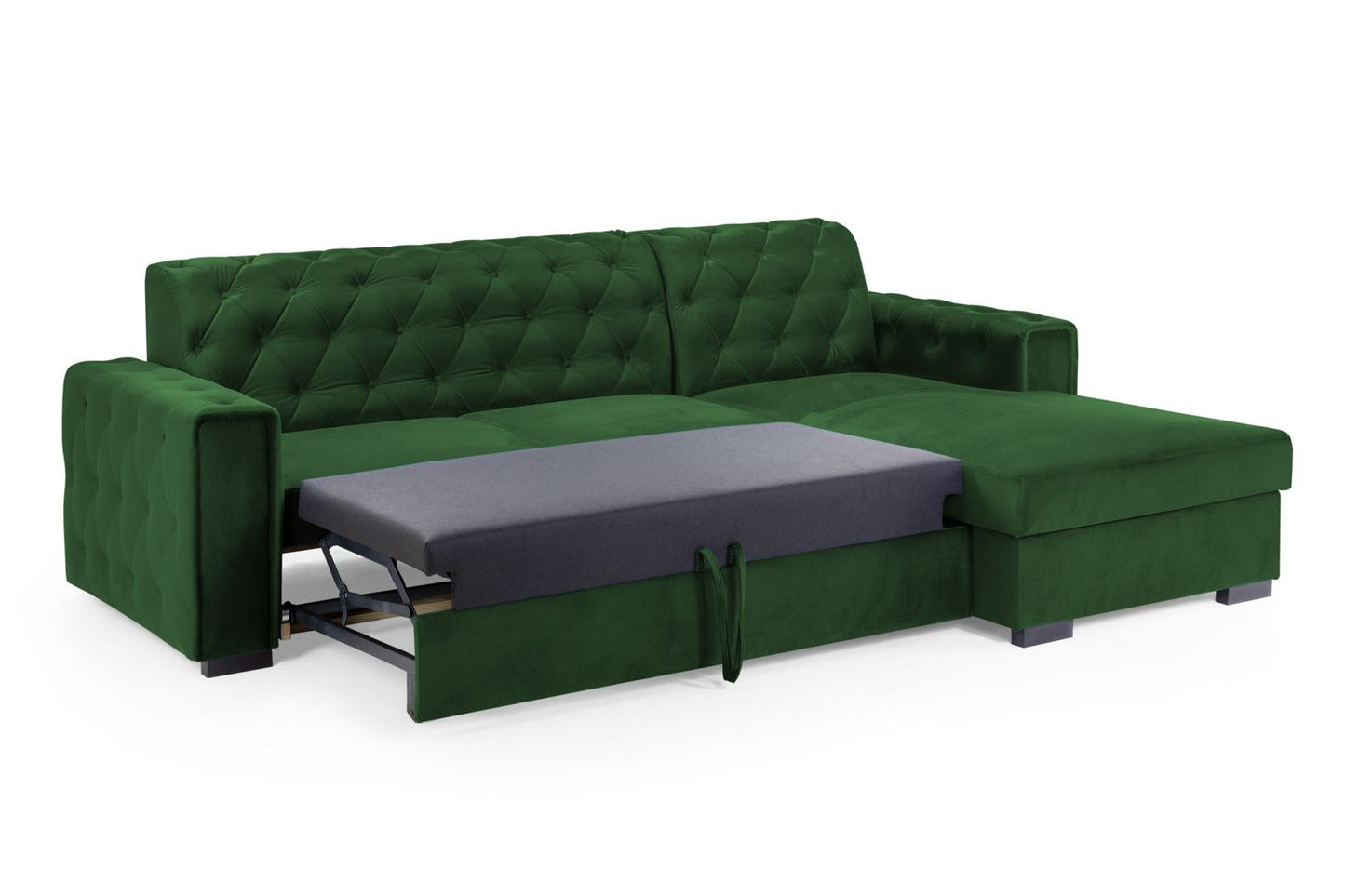 Reva Sofabed Plush Green Right Hand Facing Corner