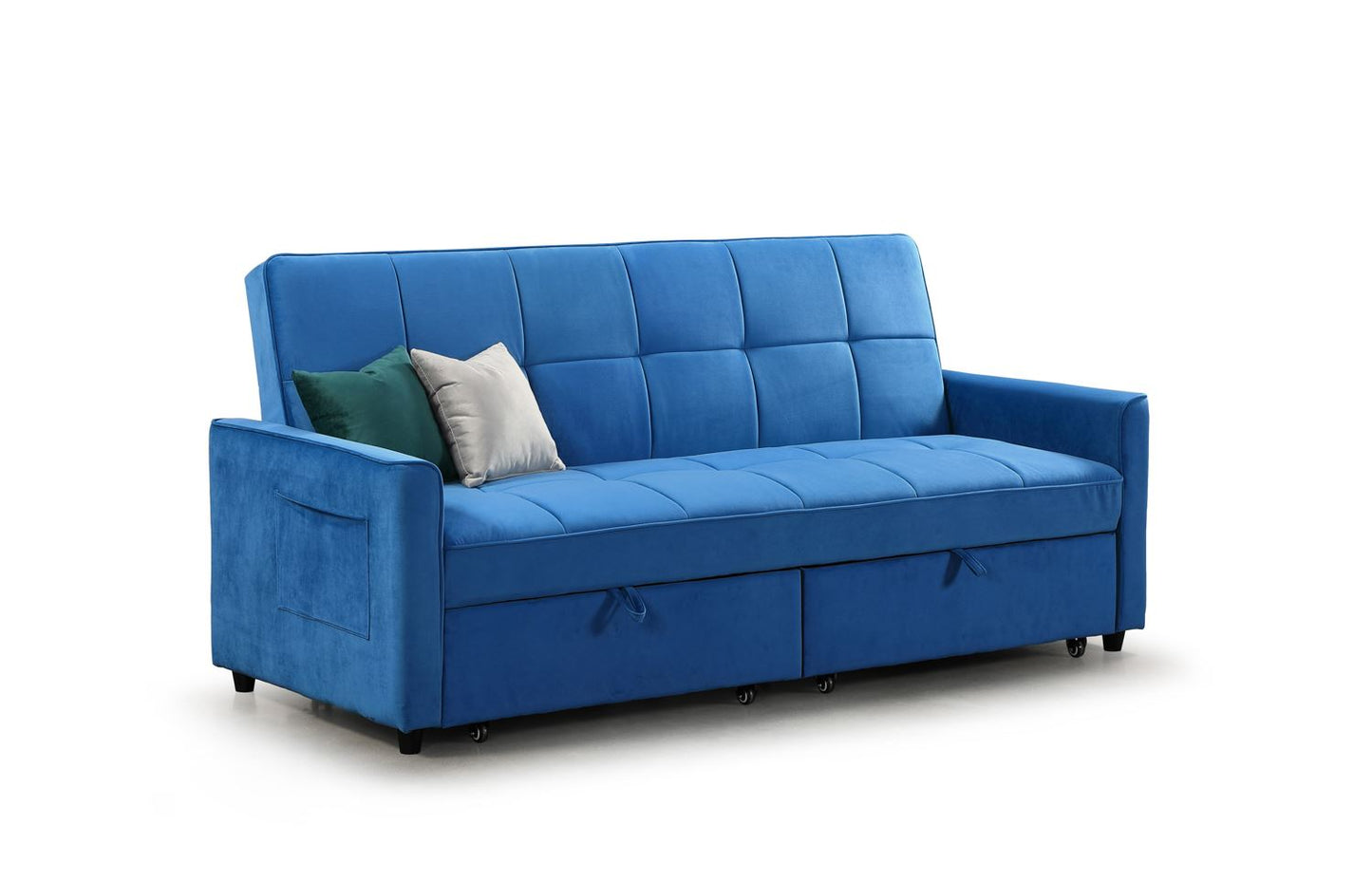 Elegance Sofabed Plush Blue 3 Seater