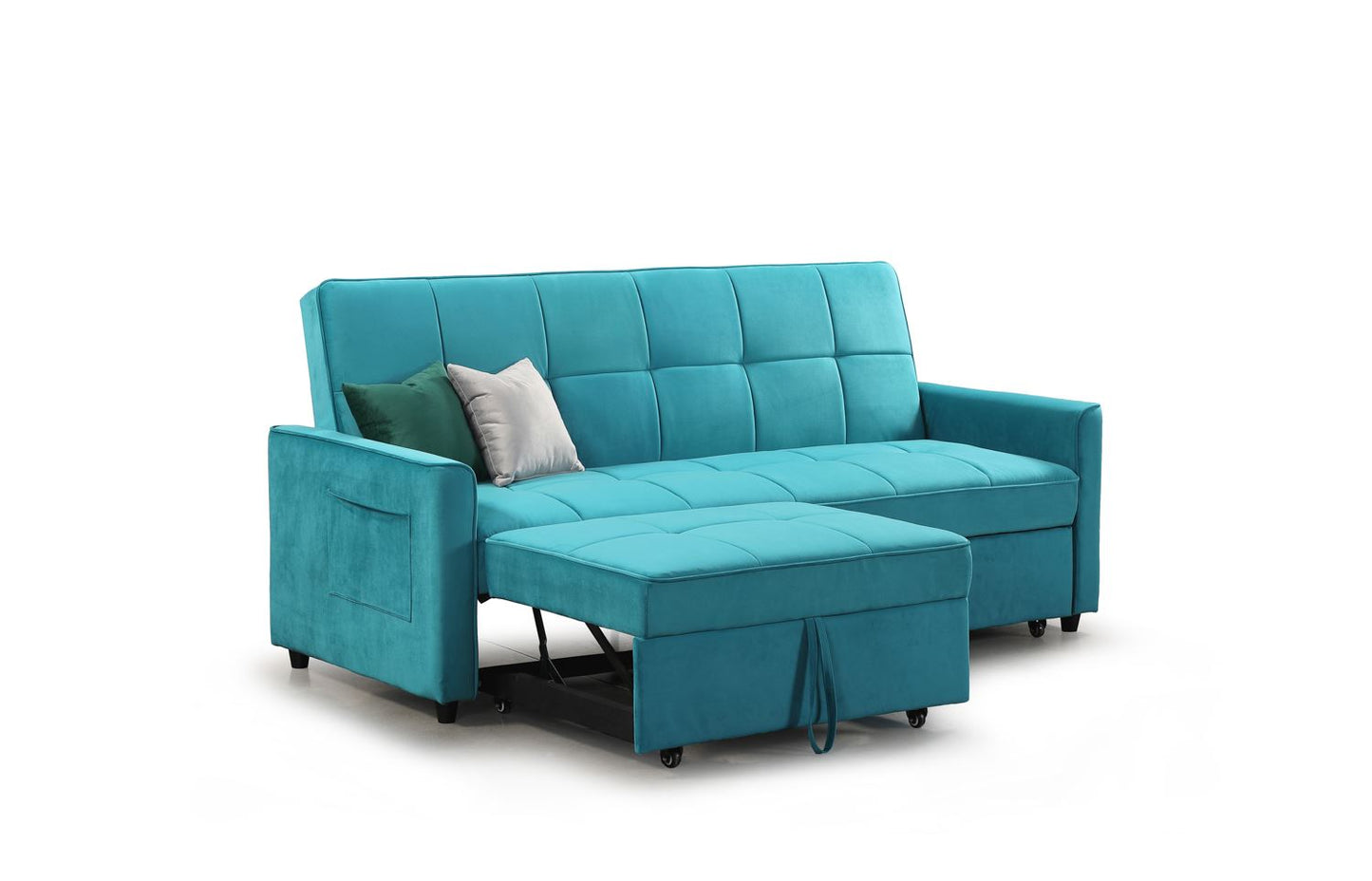 Elegance Sofabed Plush Teal 3 Seater