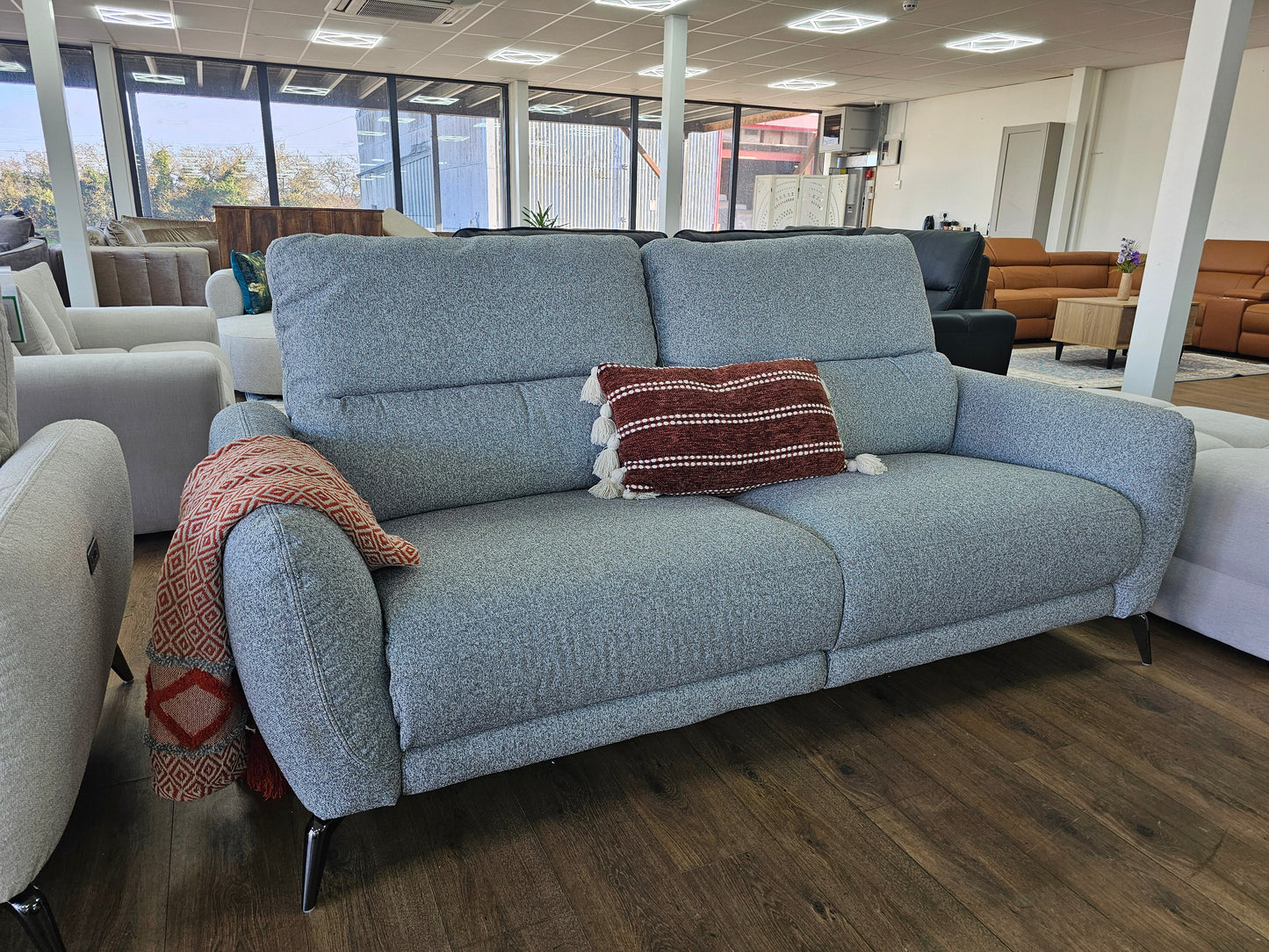 Sorrento Electric Recliner Grey 3 Seater