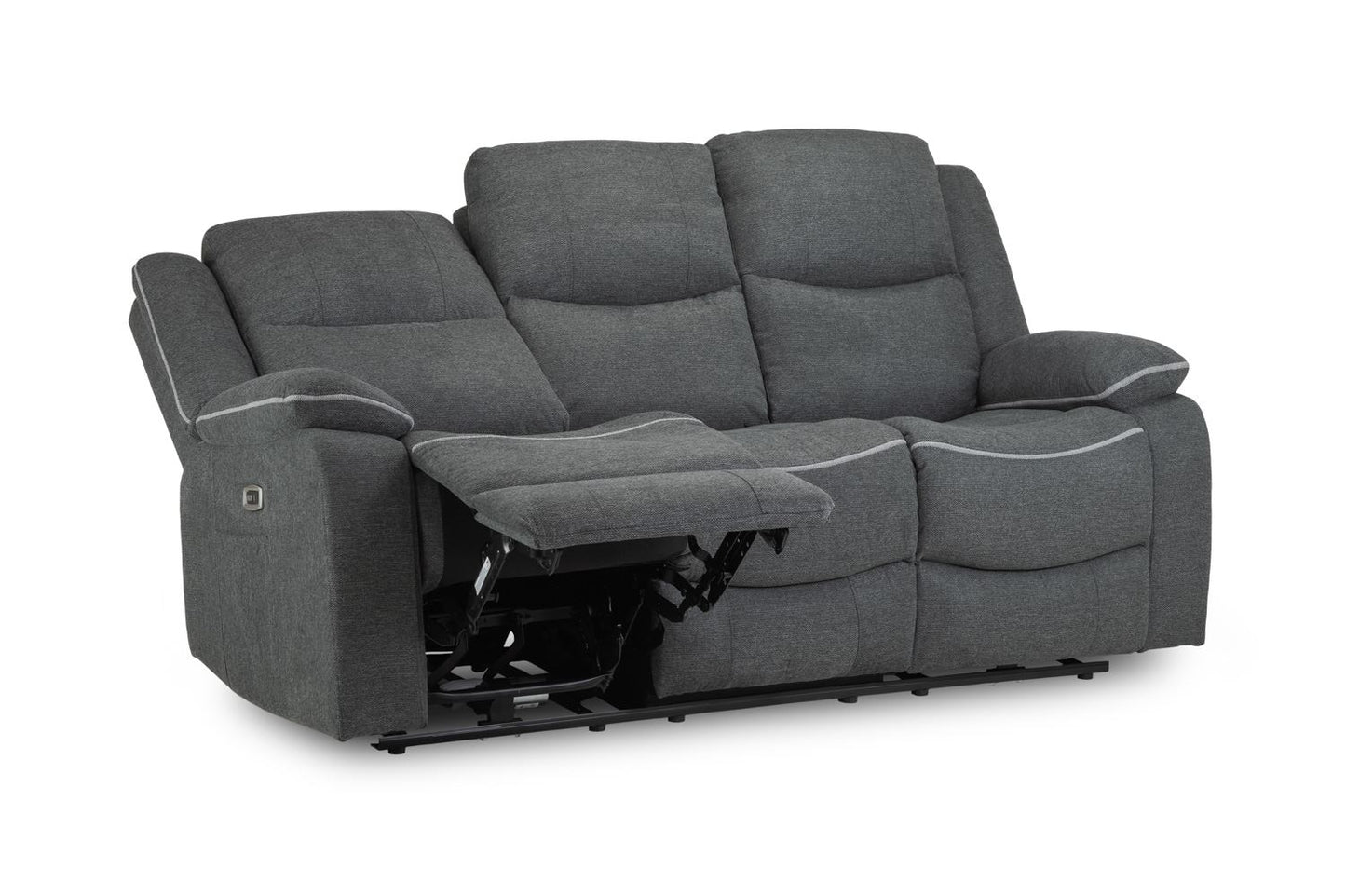 Harald Electric Recliner Sofa Graphite 3 Seater