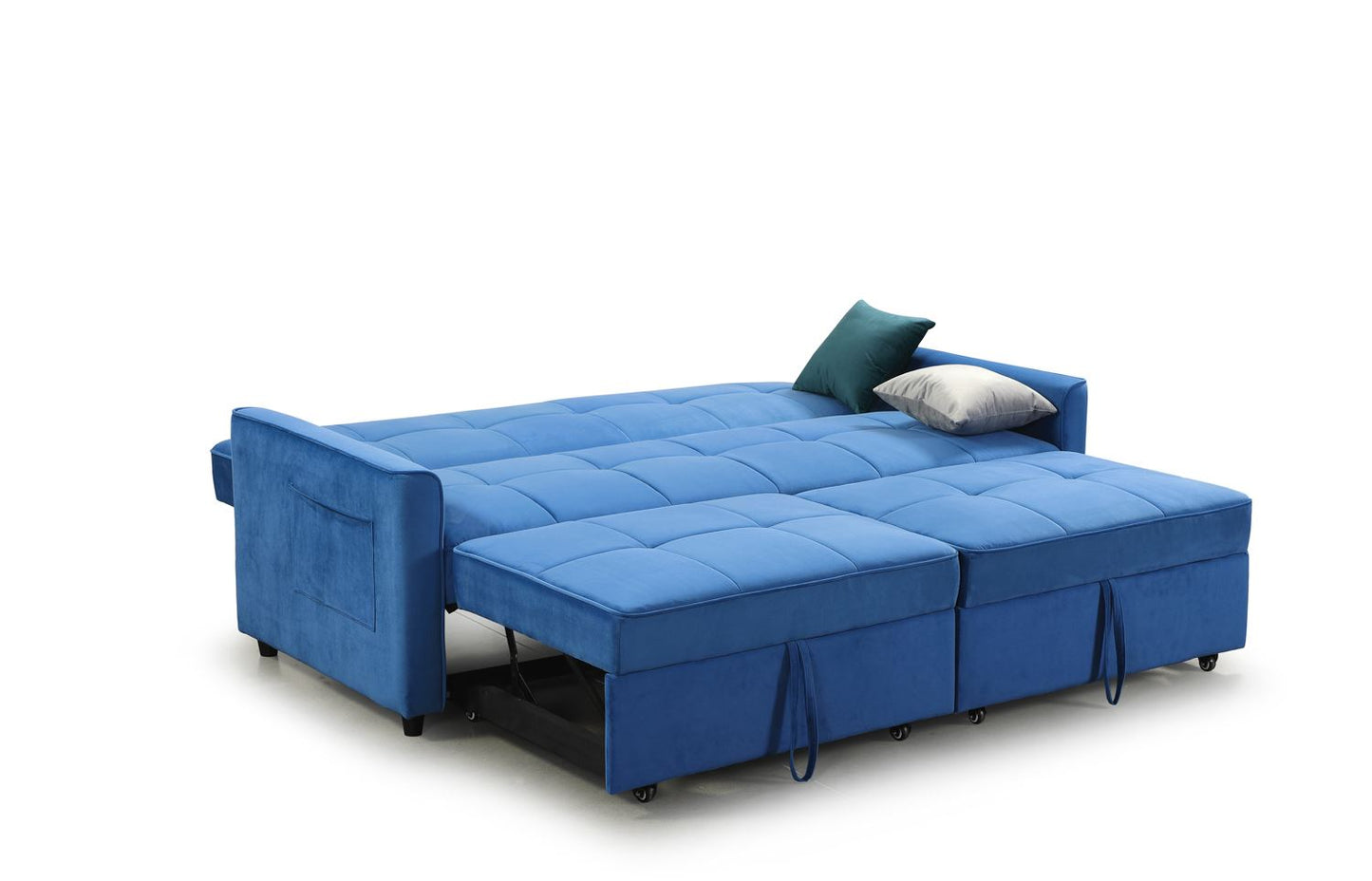 Elegance Sofabed Plush Blue 3 Seater