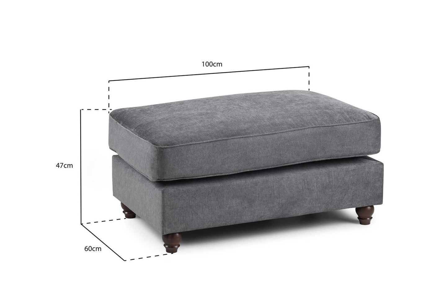 Windsor Fullback Sofa Grey Footstool