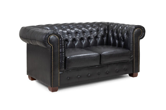 Chesterfield Sofa Black 2 Seater