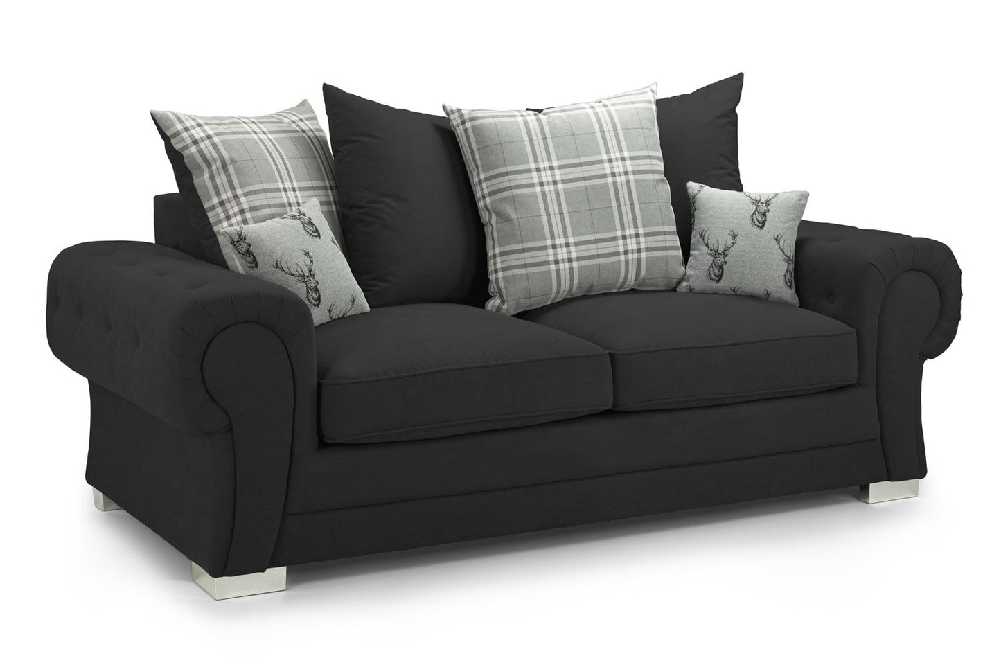 Verona Scatterback Sofabed Black 3 Seater