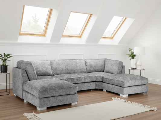 Bishop Fullback Sofa Platinum U Shape Corner
