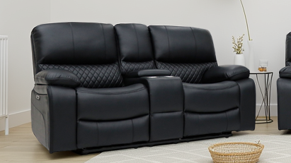 Orla Electric Recliner Sofa Black 2 Seater