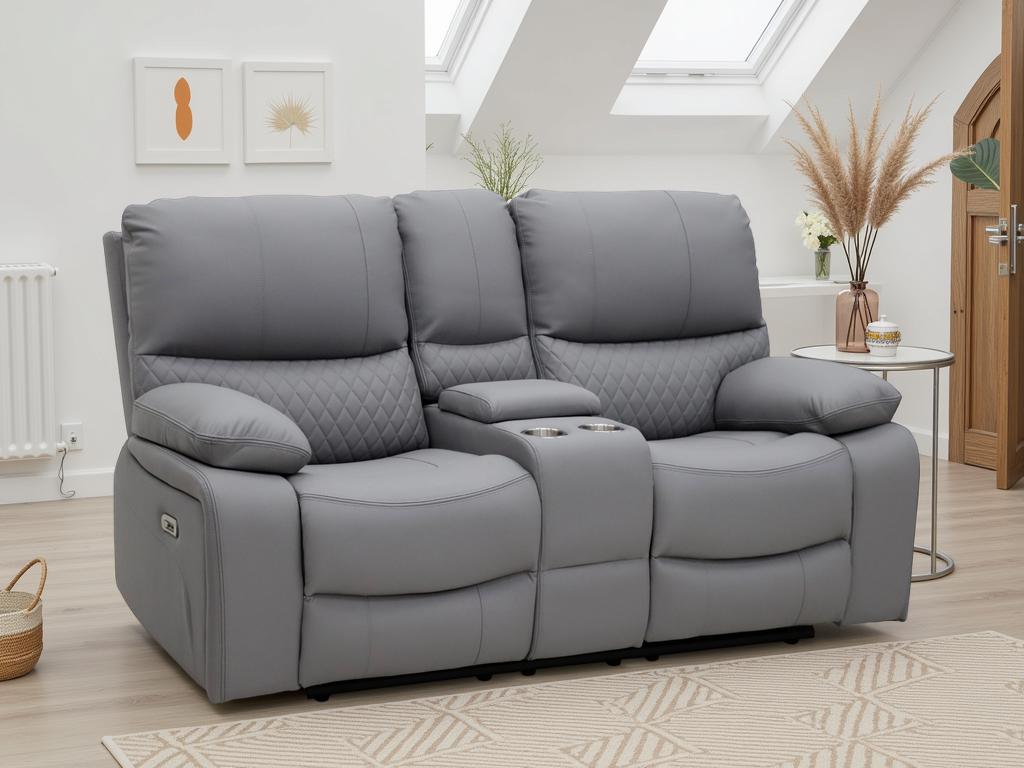 Orla Electric Recliner Sofa Grey 2 Seater