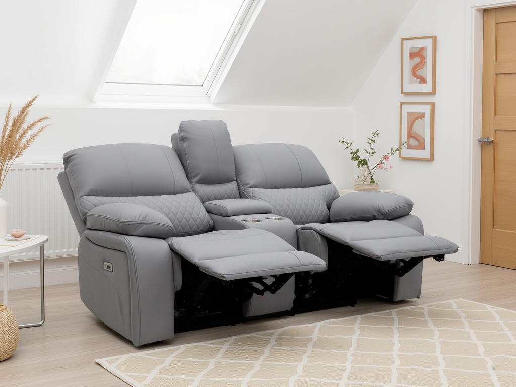Orla Electric Recliner Sofa Grey 2 Seater