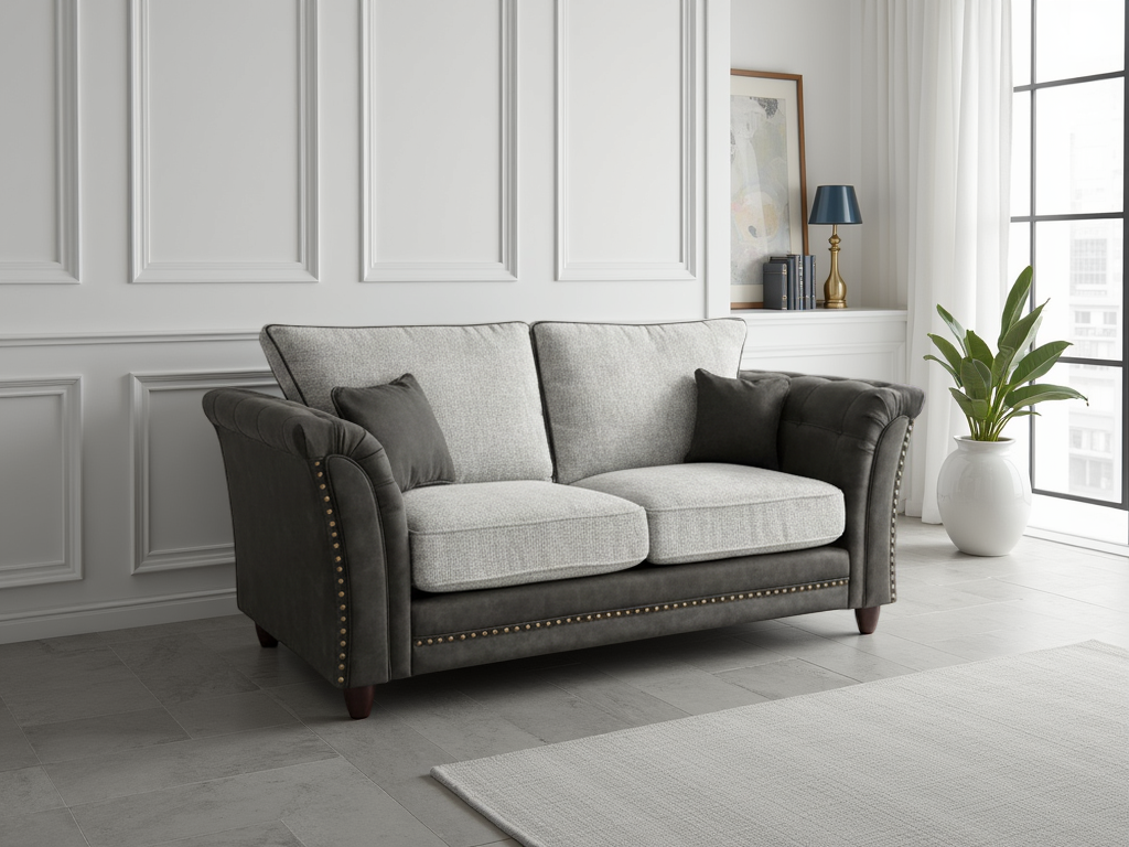 Bella Fullback Sofa Grey 2 Seater