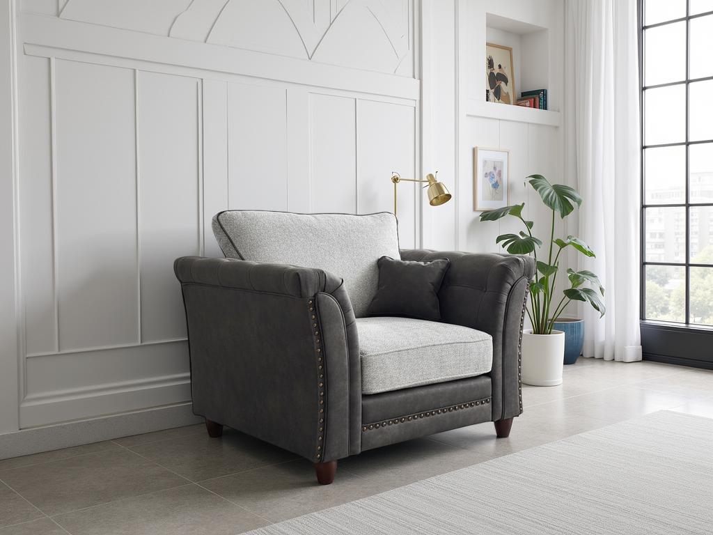Bella Fullback Sofa Grey Armchair