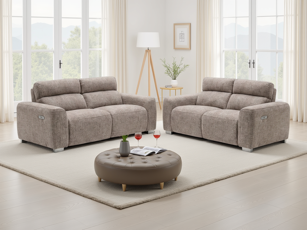 Toronto Electric Recliner Sofa Beige 3+2 Set