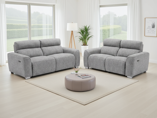 Toronto Electric Recliner Sofa Grey 3+2 Set