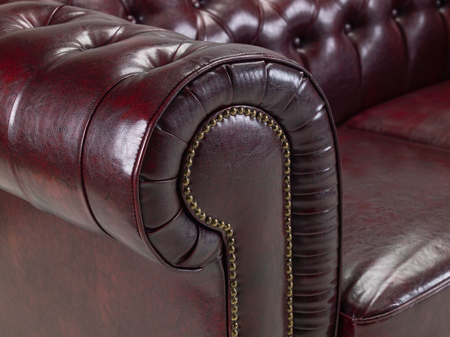 Chesterfield Sofa Oxblood Red 3 Seater