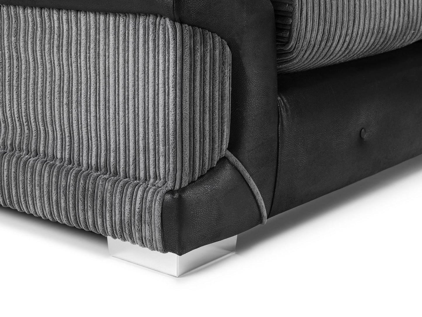 Logan Sofa Black/Grey Footstool