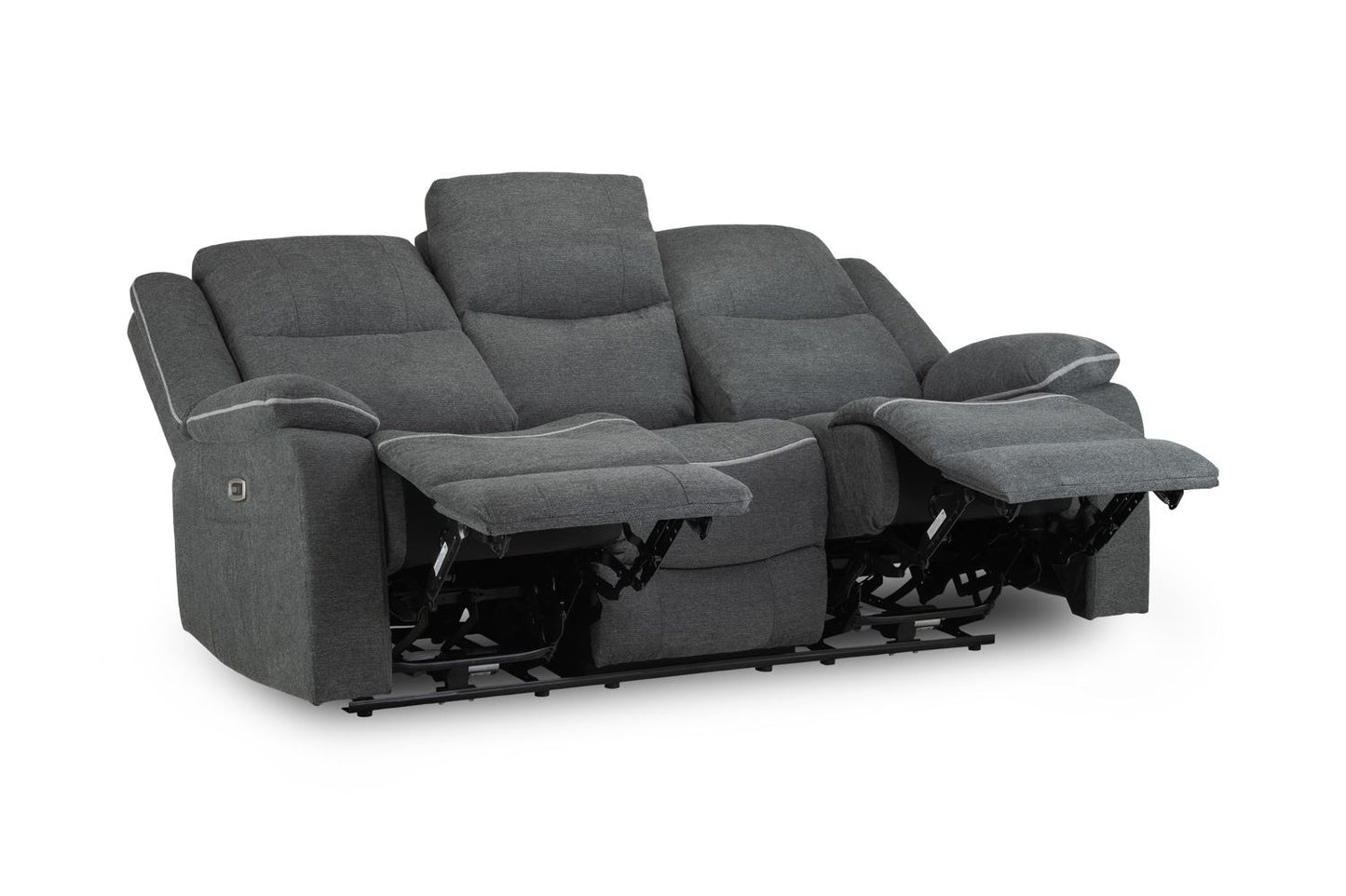 Harald Electric Recliner Sofa Graphite 3 Seater