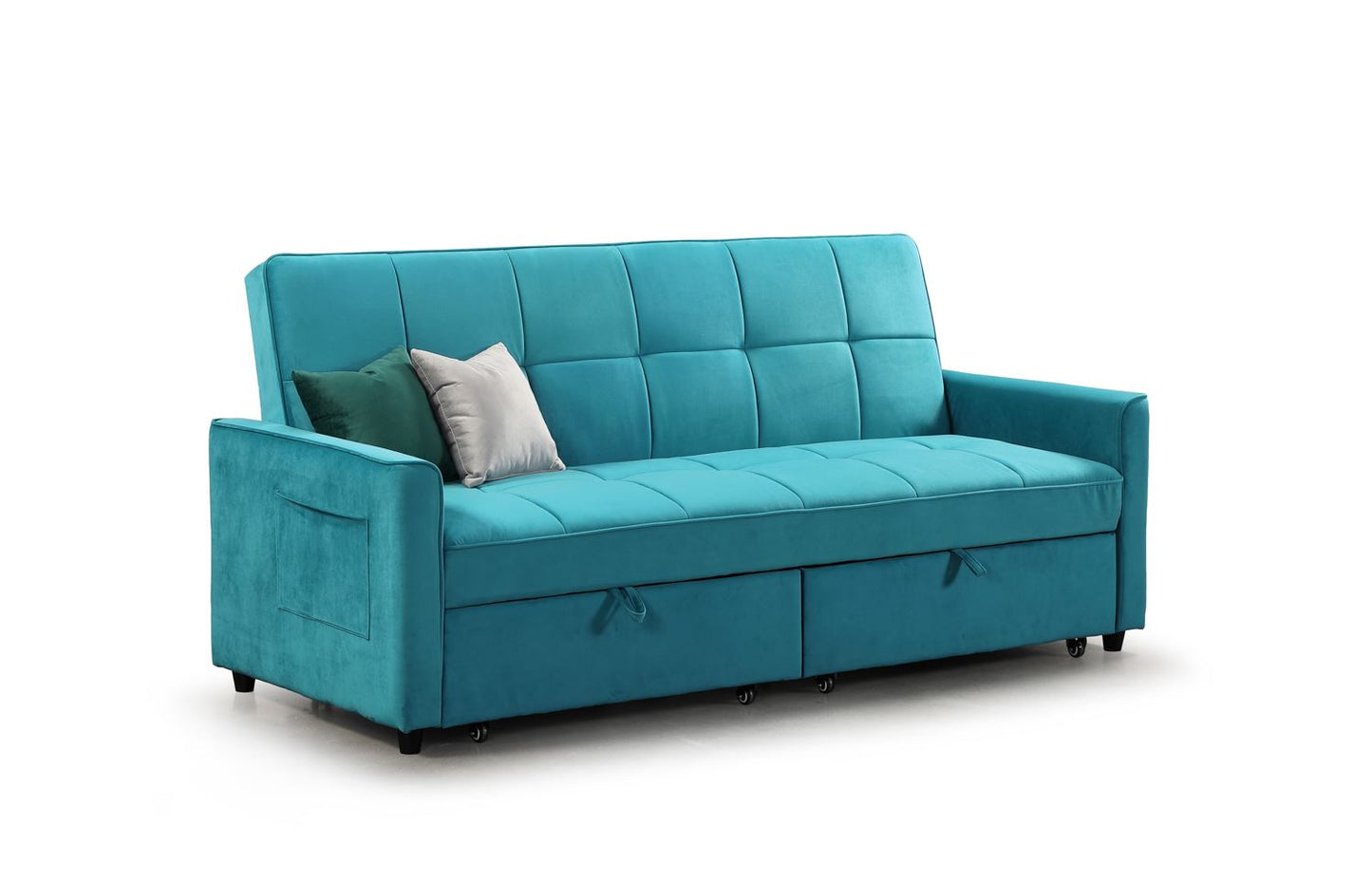 Elegance Sofabed Plush Teal 3 Seater