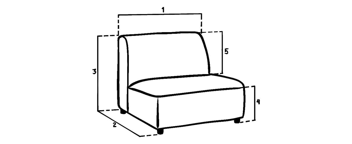 Tucano Modular Sofa Ivory Armless Piece