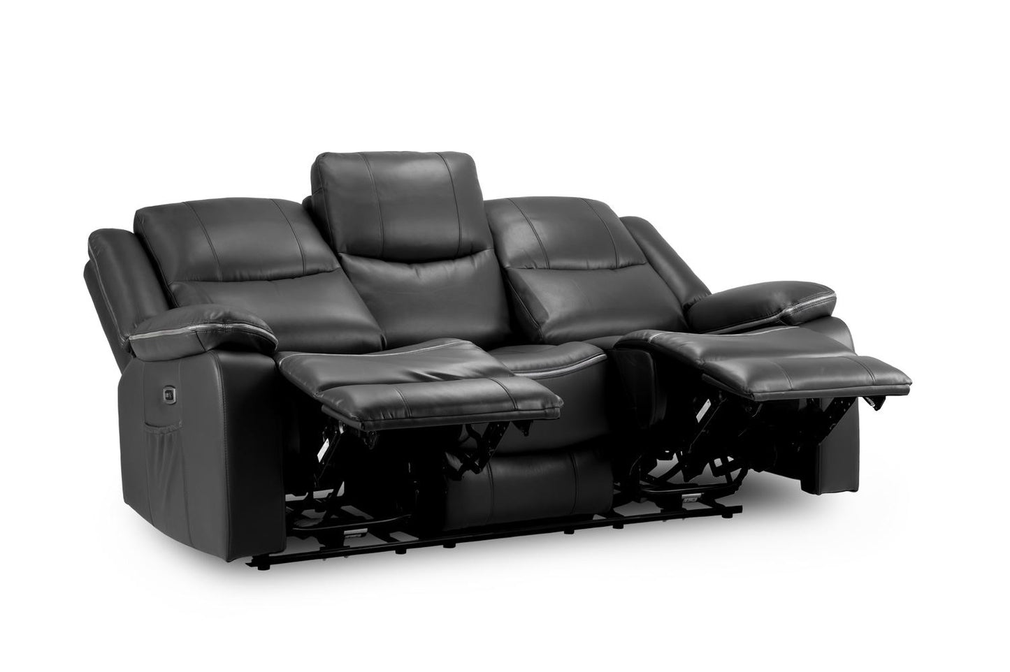 Harald Electric Recliner Sofa Black 3 Seater