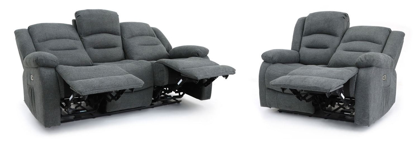 Alva Electric Recliner Sofa Graphite 3+2 Set