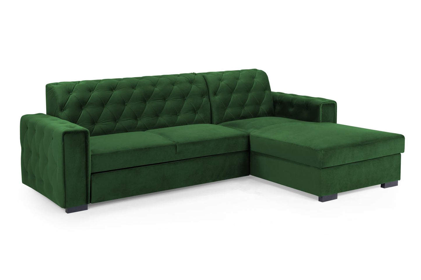 Reva Sofabed Plush Green Right Hand Facing Corner