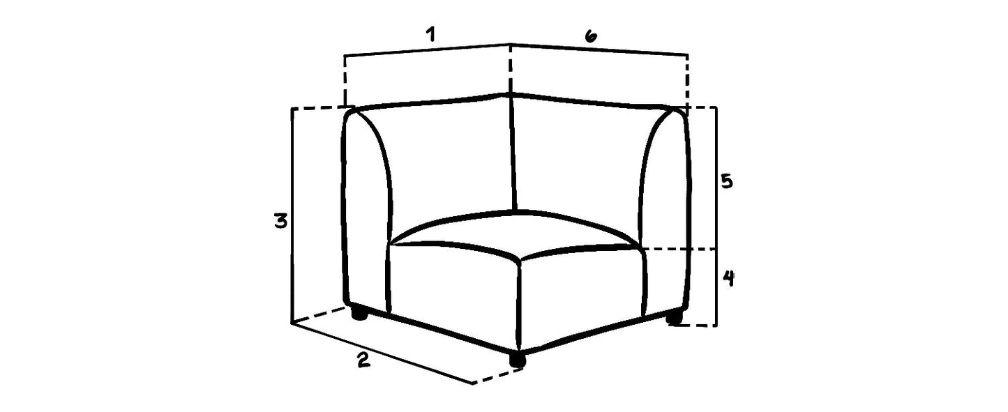 Tucano Modular Sofa Grey Corner Piece