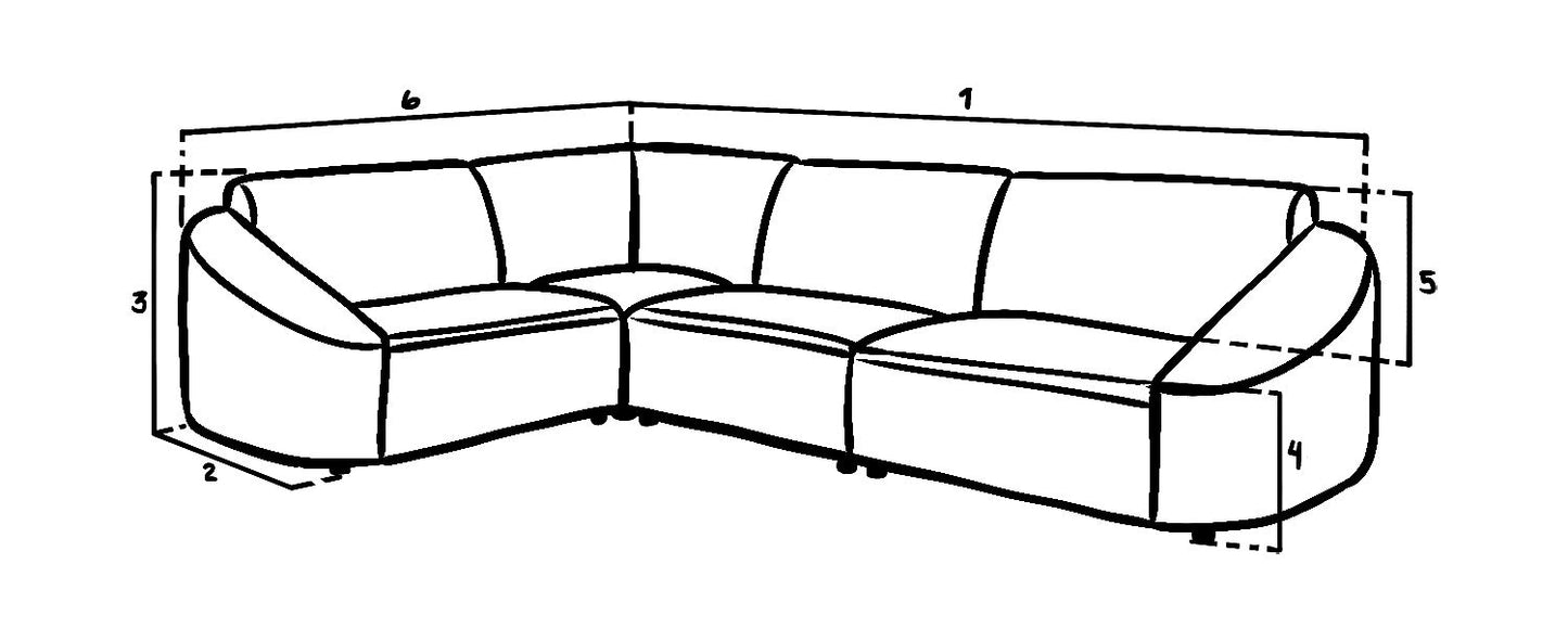 Tucano Modular Sofa Grey Left Hand Facing Corner