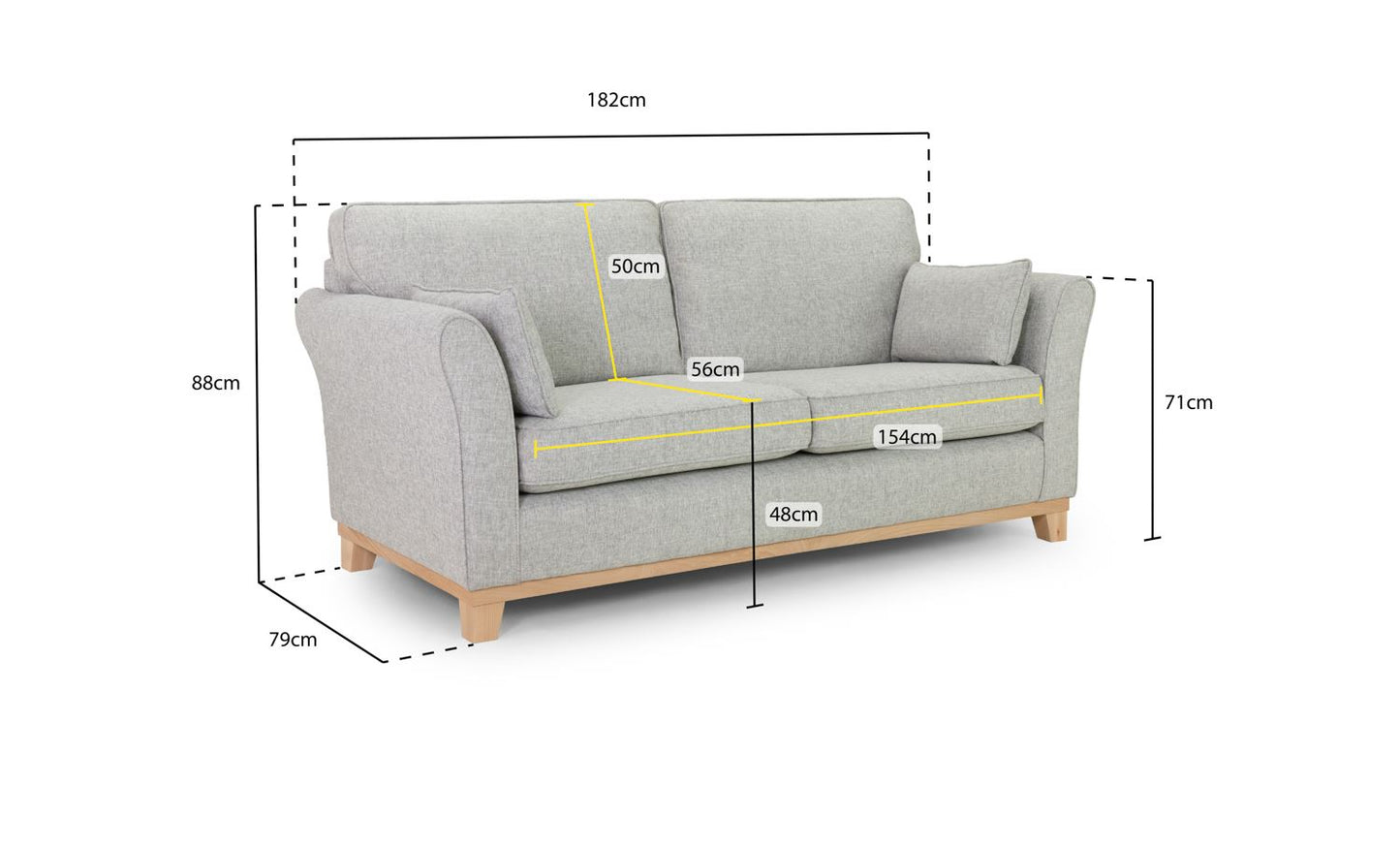 Delta Sofa Grey 3 Seater