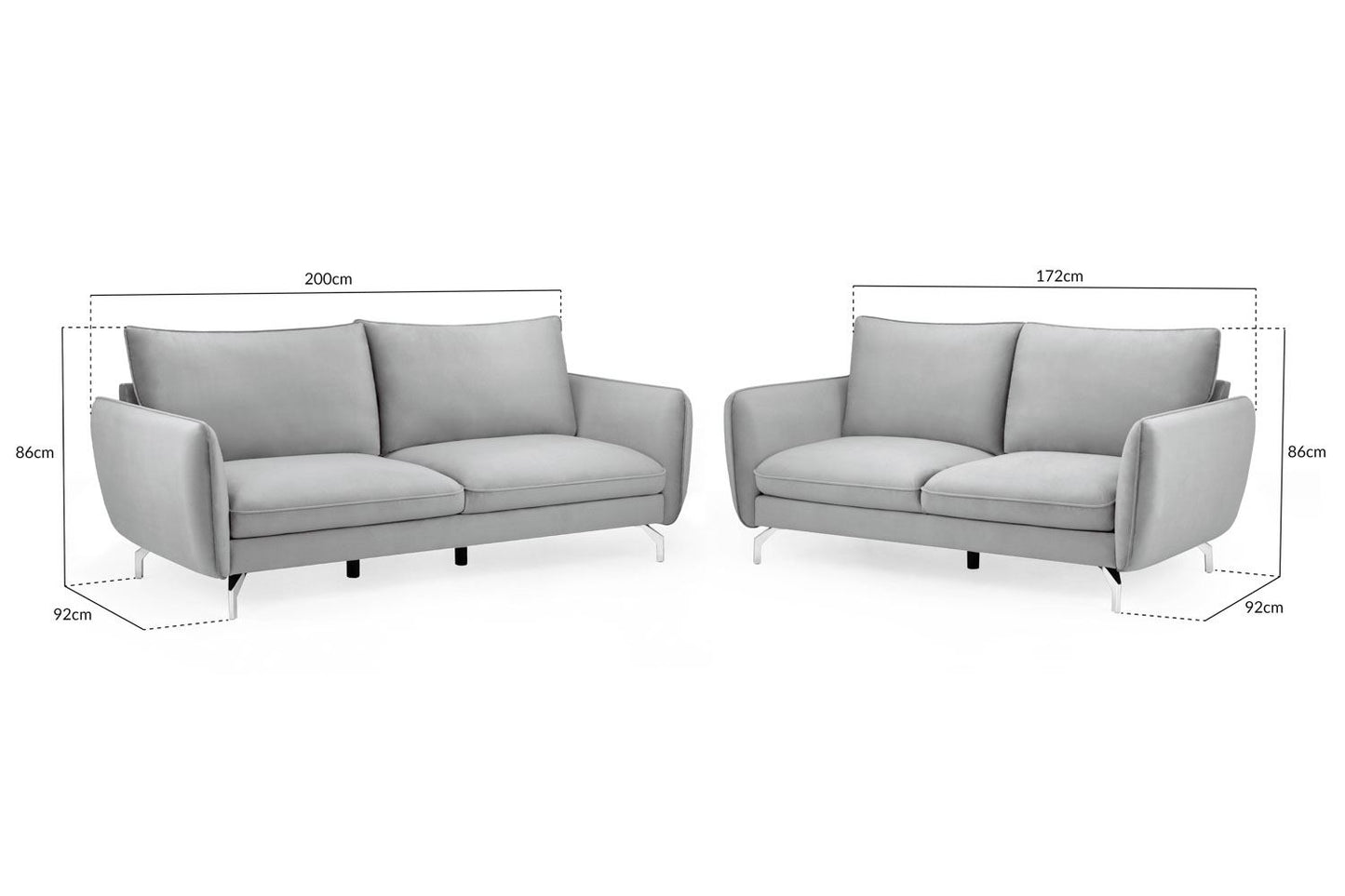 Lavard Sofa Plush Grey 3+2 Set