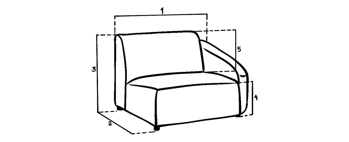 Tucano Modular Sofa Ivory Right Hand Arm Piece