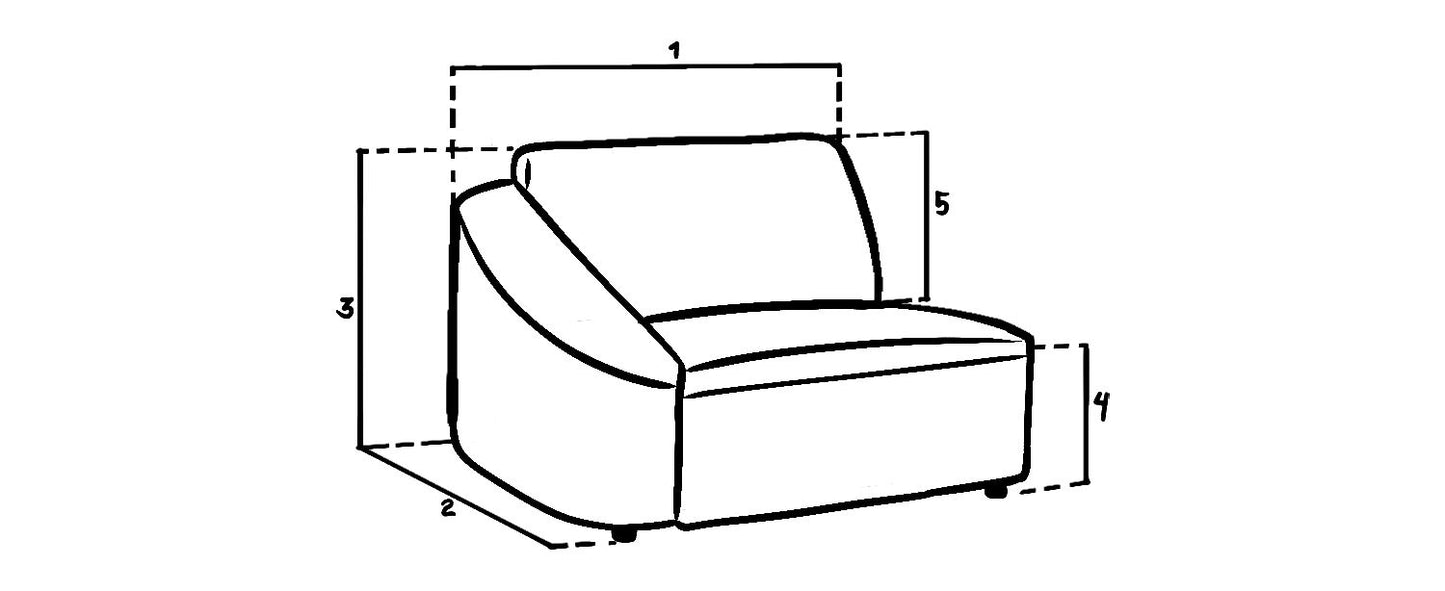 Tucano Modular Sofa Grey Left Hand Arm Piece