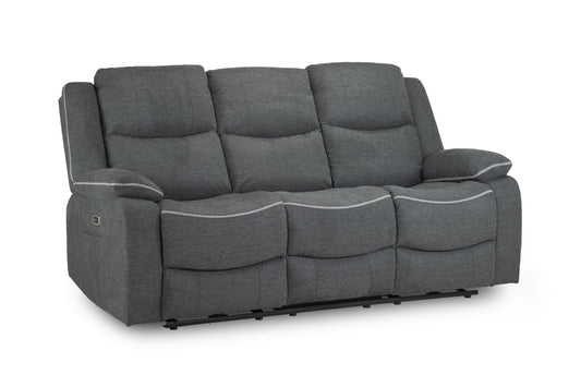 Harald Electric Recliner Sofa Graphite 3 Seater