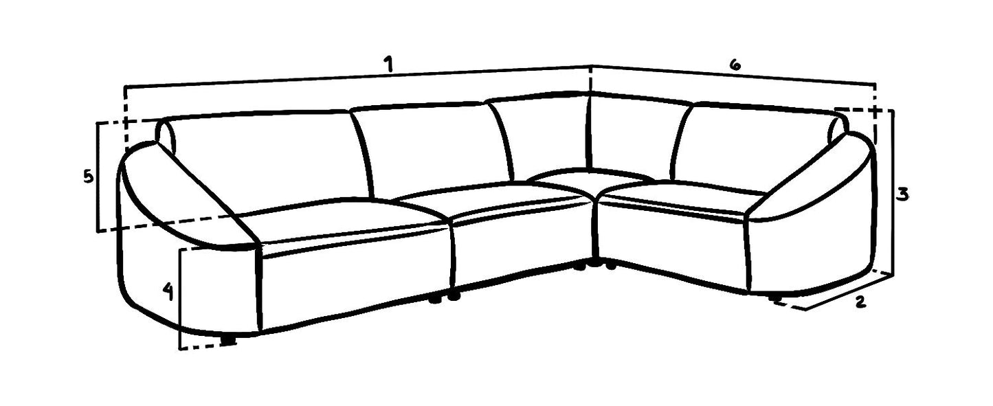 Tucano Modular Sofa Ivory Right Hand Facing Corner