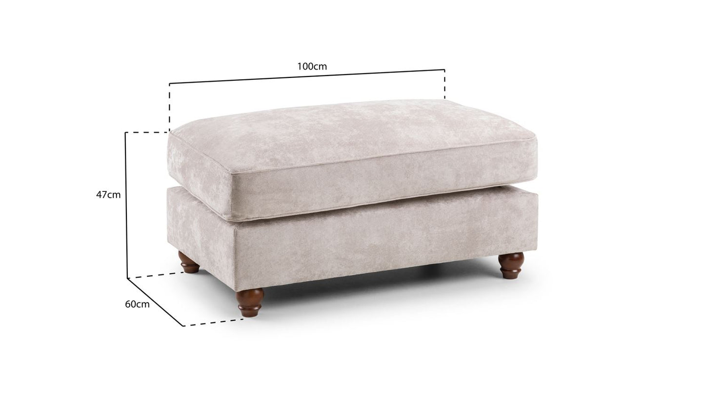 Roma Chesterfield Sofa Beige Footstool