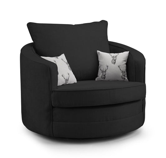 Verona Fullback Sofa Black Swivel Chair