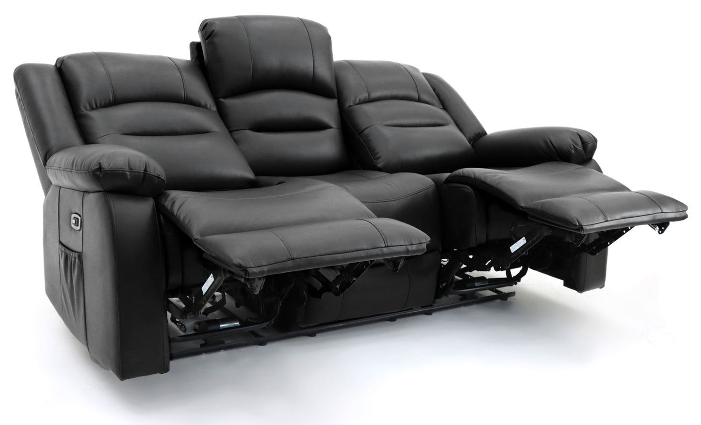 Alva Electric Recliner Sofa Black 3 Seater