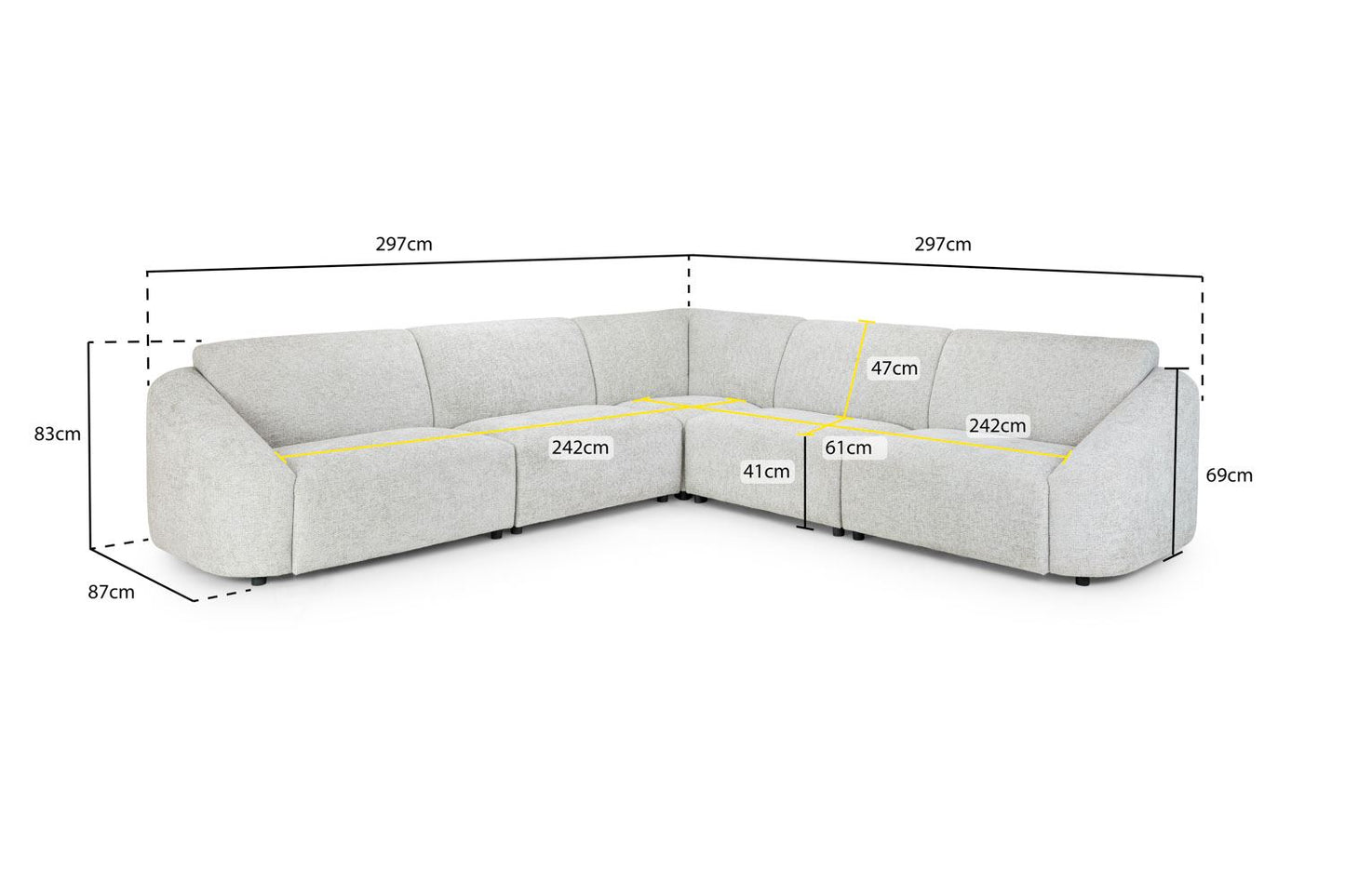 Tucano Modular Sofa Ivory Large Corner