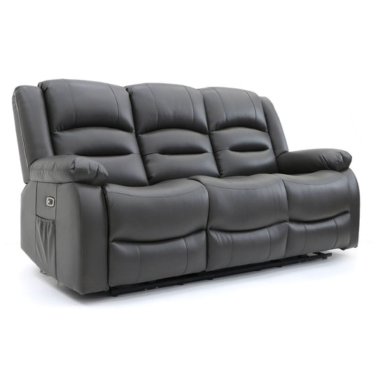 Alva Electric Recliner Sofa Grey 3 Seater