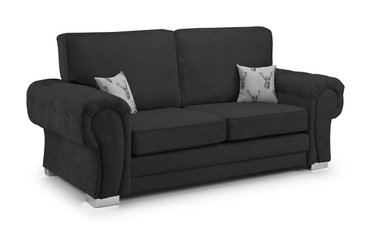 Verona Fullback Sofa Black 3 Seater