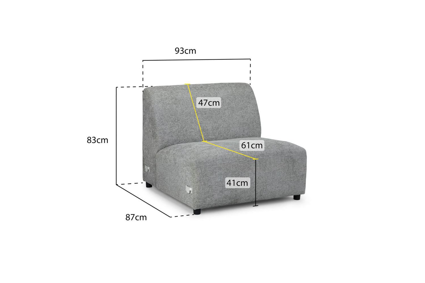 Tucano Modular Sofa Grey Left Hand Arm Piece