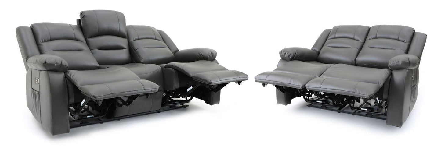 Alva Electric Recliner Sofa Grey 3+2 Set