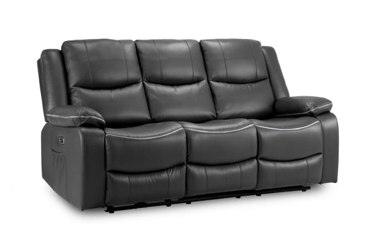 Harald Electric Recliner Sofa Black 3 Seater