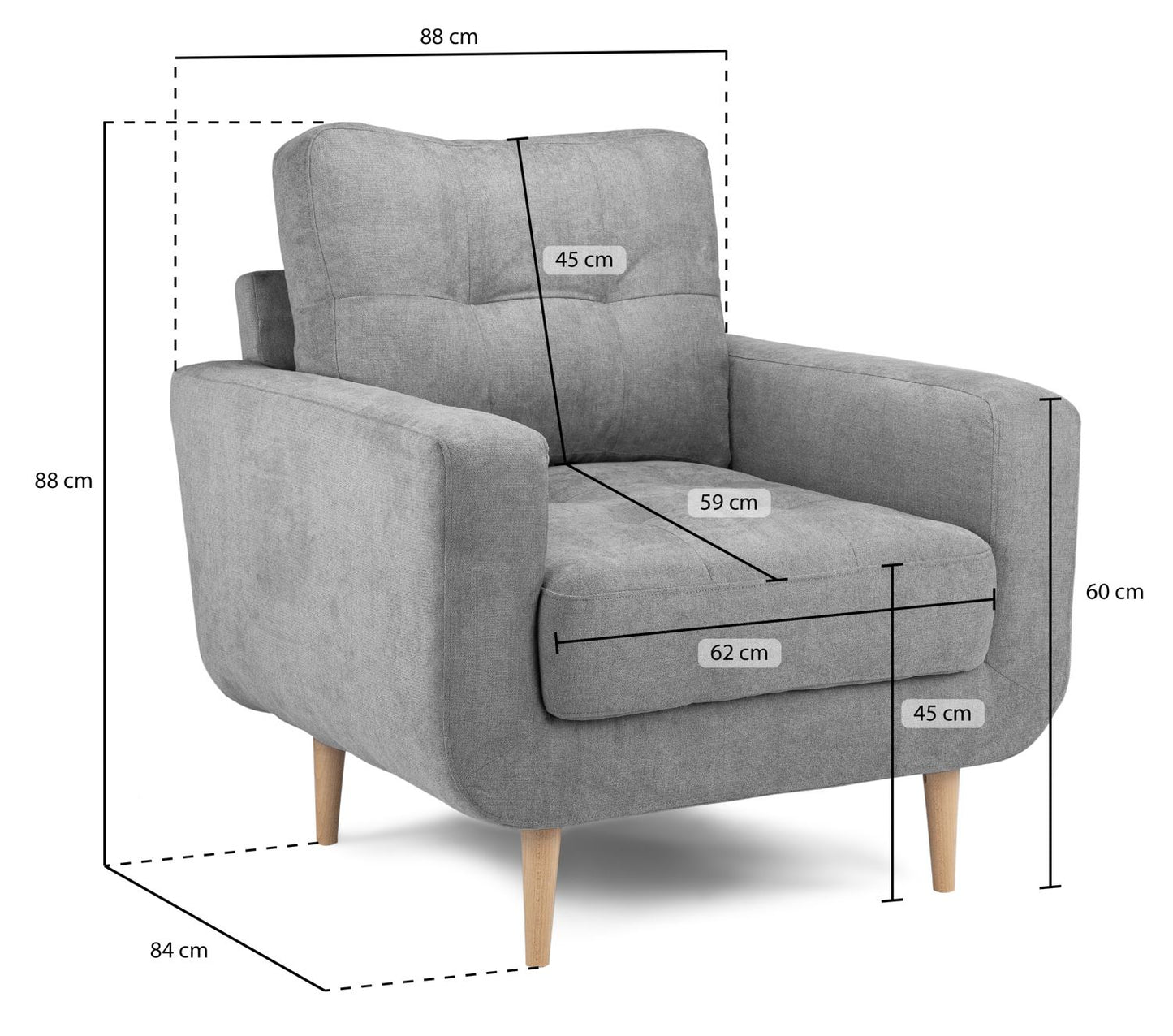 Aurora Sofa Grey Armchair